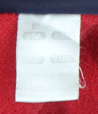 Umbro Men's Red Polo Shirt L - Classic Solid Short Sleeve