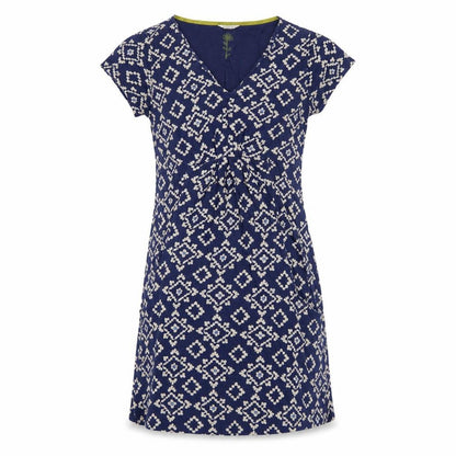 White Stuff Women's Blue Geometric Dress UK 8