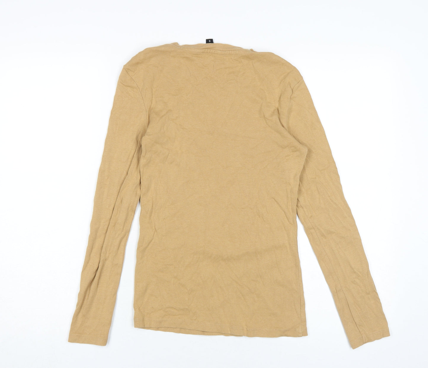 Womens UK Size S Brave Soul Beige Basic T-Shirt
