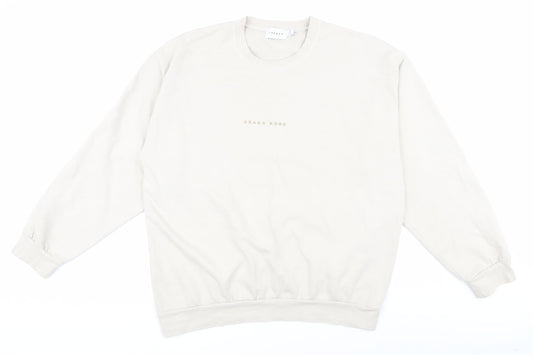 Topman Men's Beige Logo Sweatshirt M Pullover