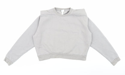 Unisex Adults UK Size S H&M Grey Pullover Jumper