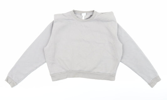 Unisex Adults UK Size S H&M Grey Pullover Jumper