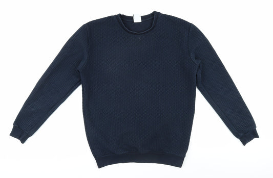 Zara Men's Blue Pullover Jumper - Size M, Regular Fit