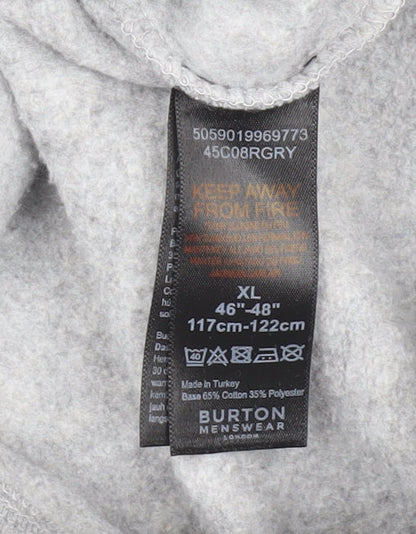 Burton Menswear Grey XL Men's Graphic Pullover Jumper