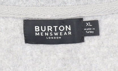 Burton Menswear Grey XL Men's Graphic Pullover Jumper