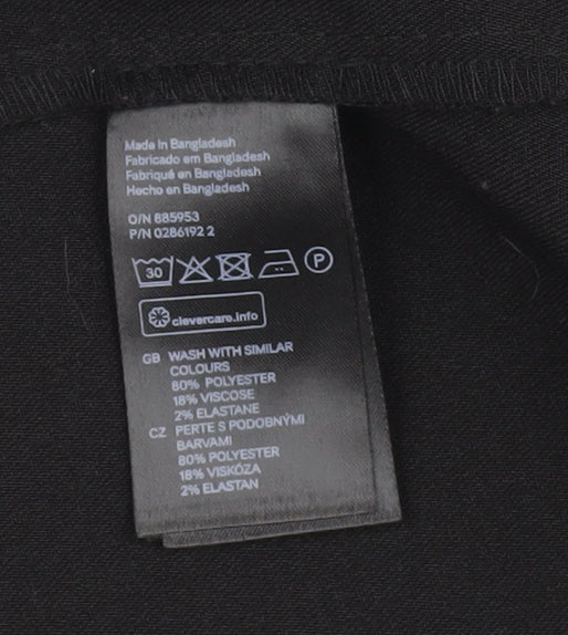 H&M Women's Black Blazer Size 10 Lined Regular Fit