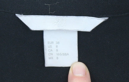 H&M Women's Black Blazer Size 10 Lined Regular Fit