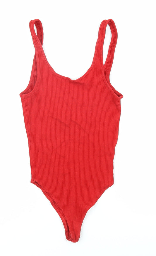 Pull & Bear Women's Red XS Sleeveless Bodysuit