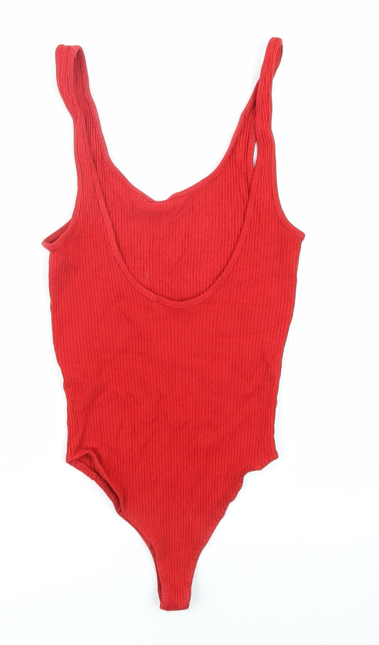 Pull & Bear Women's Red XS Sleeveless Bodysuit