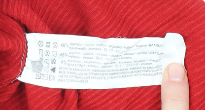 Pull & Bear Women's Red XS Sleeveless Bodysuit