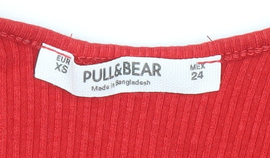 Pull & Bear Women's Red XS Sleeveless Bodysuit