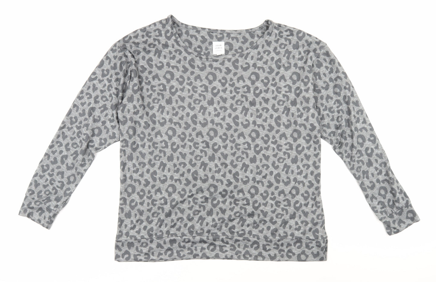 John Lewis Women's Grey Leopard Print Pullover L