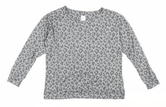John Lewis Women's Grey Leopard Print Pullover L