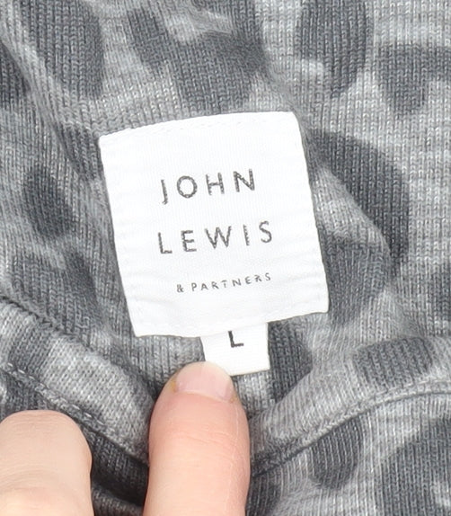 John Lewis Women's Grey Leopard Print Pullover L