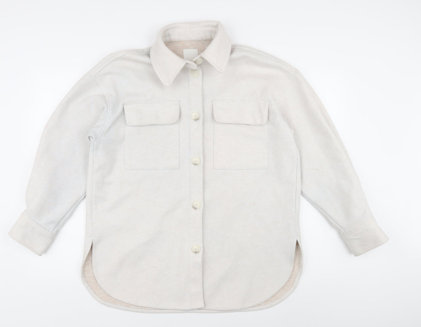 H&M Women's White Mid-Length Jacket, Size S