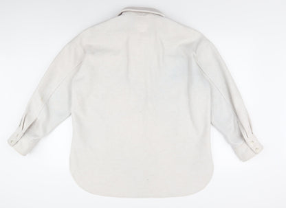 H&M Women's White Mid-Length Jacket, Size S