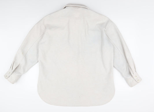 H&M Women's White Mid-Length Jacket, Size S