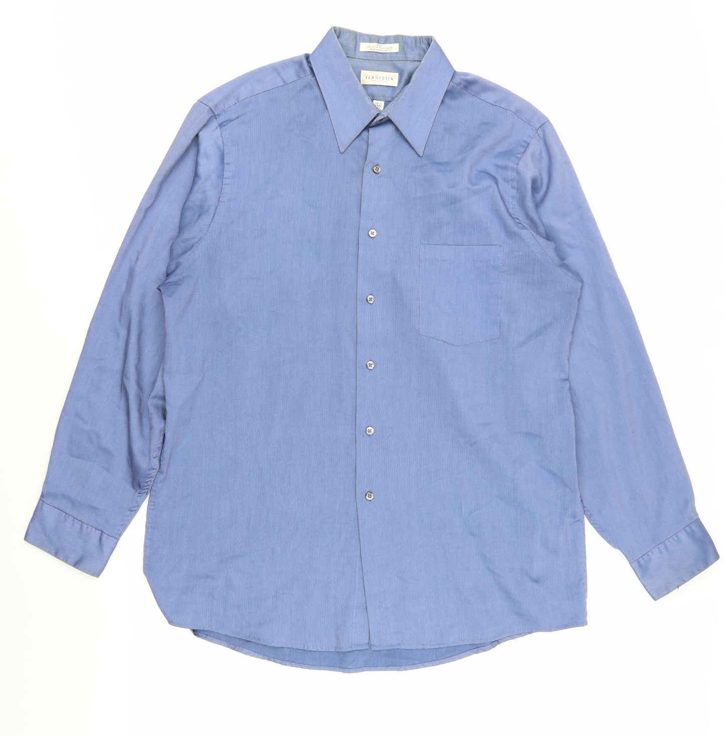 Van Heusen Men's Blue Dress Shirt, Long Sleeve, Size L