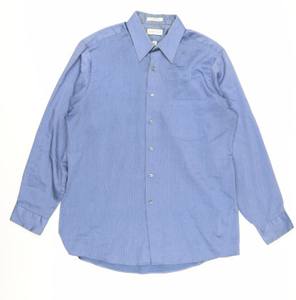 Van Heusen Men's Blue Dress Shirt, Long Sleeve, Size L