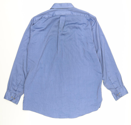 Van Heusen Men's Blue Dress Shirt, Long Sleeve, Size L