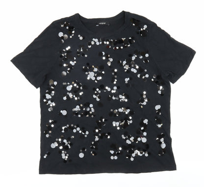 Womens UK Size 12 Marks and Spencer Black Basic T-Shirt