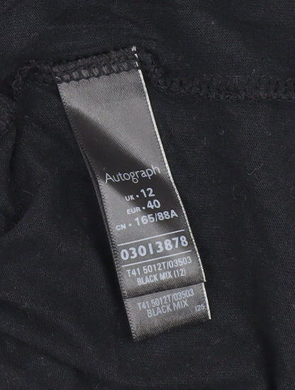 Womens UK Size 12 Marks and Spencer Black Basic T-Shirt