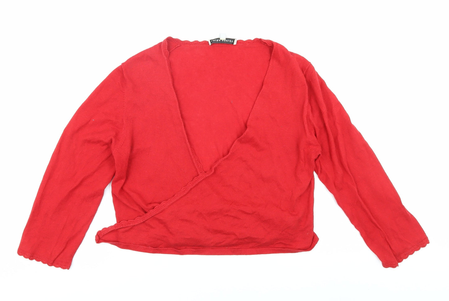 Laura Ashley Women's Red Wrap Jumper, Size 14, Long Sleeve