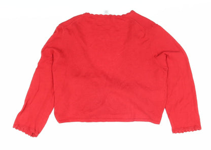 Laura Ashley Women's Red Wrap Jumper, Size 14, Long Sleeve