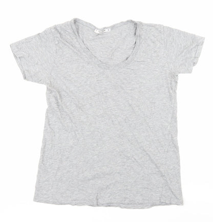 Womens UK Size S Pull & Bear Grey Basic T-Shirt
