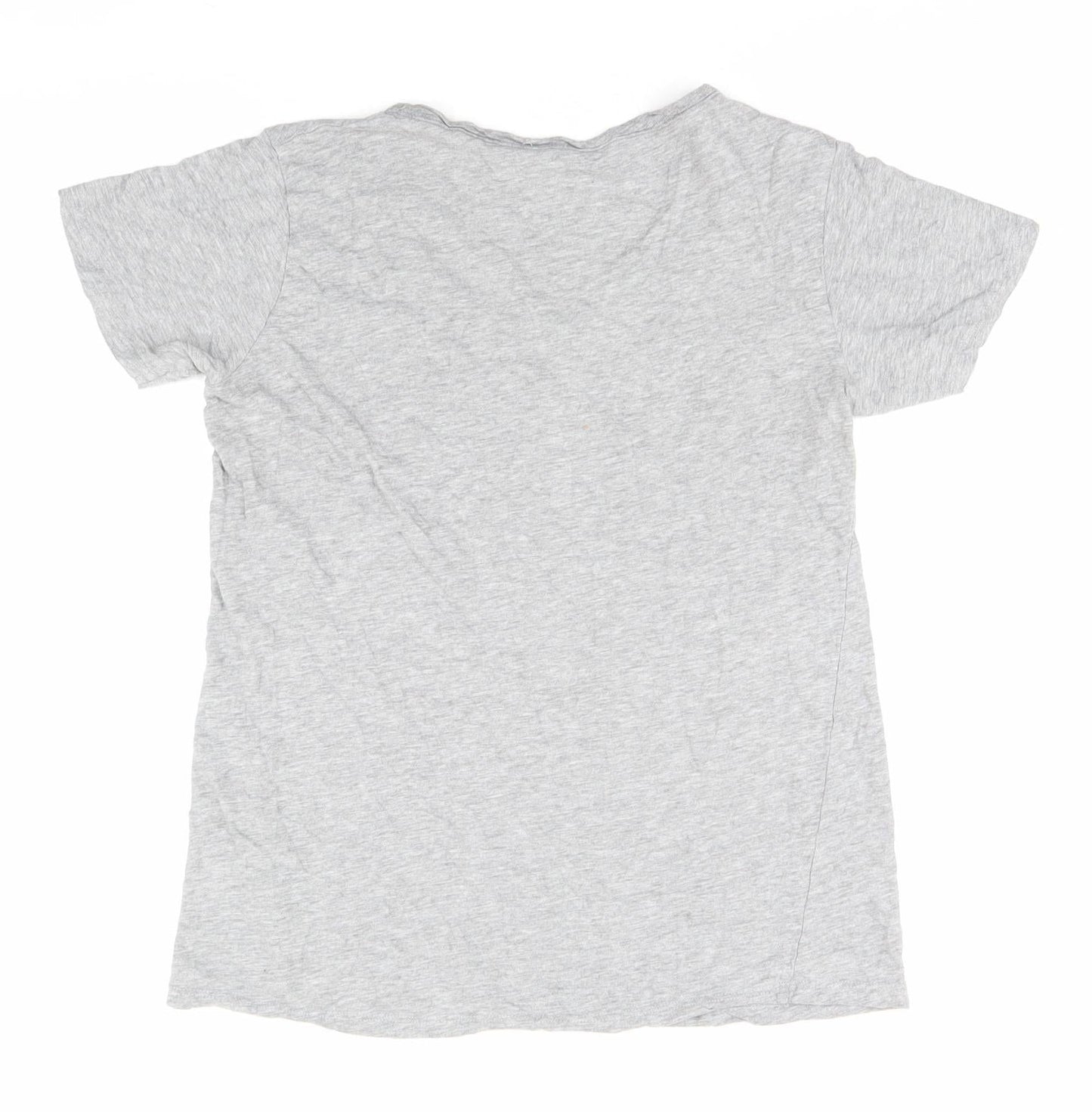 Womens UK Size S Pull & Bear Grey Basic T-Shirt