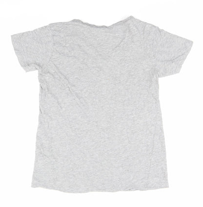 Womens UK Size S Pull & Bear Grey Basic T-Shirt