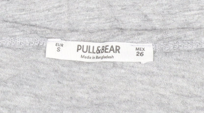 Womens UK Size S Pull & Bear Grey Basic T-Shirt