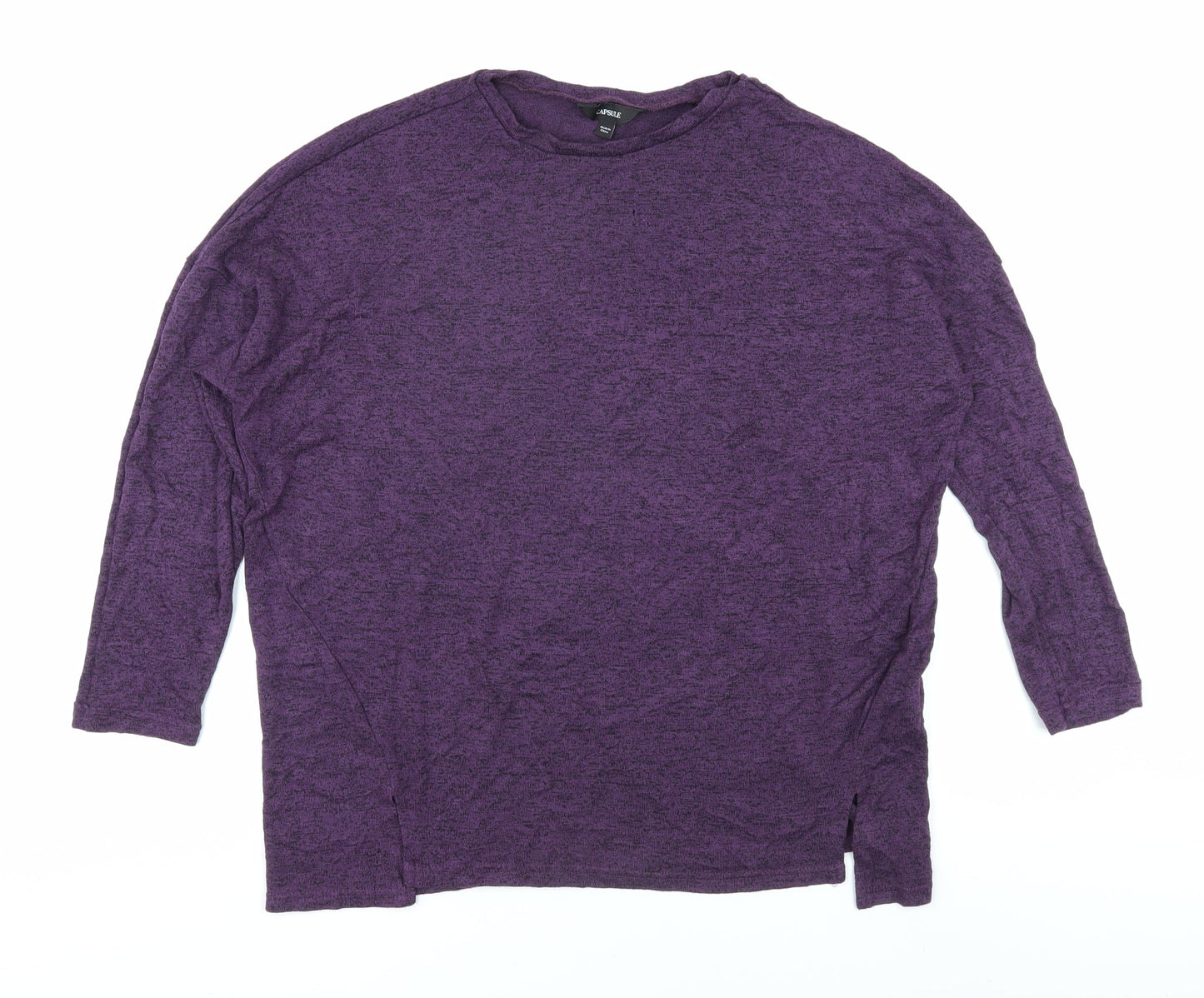 Capsule Women's Purple Knit Top, L, Casual, Autumn