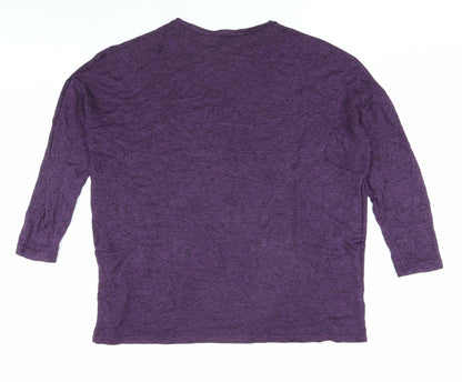 Capsule Women's Purple Knit Top, L, Casual, Autumn