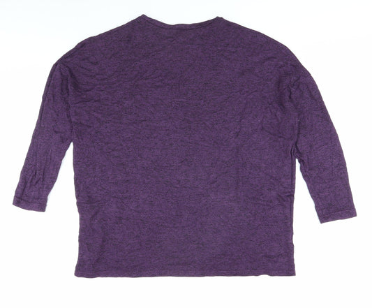 Capsule Women's Purple Knit Top, L, Casual, Autumn