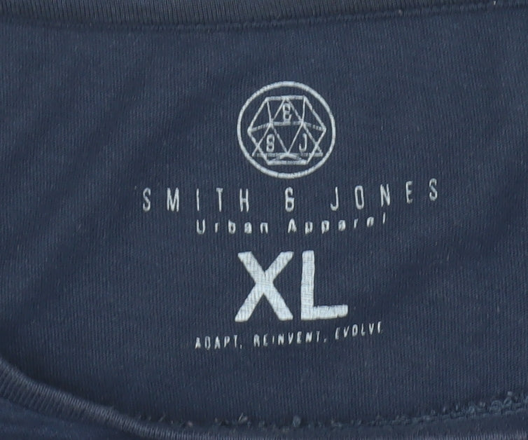Smith & Jones Men's Blue XL Beach Graphic T-Shirt