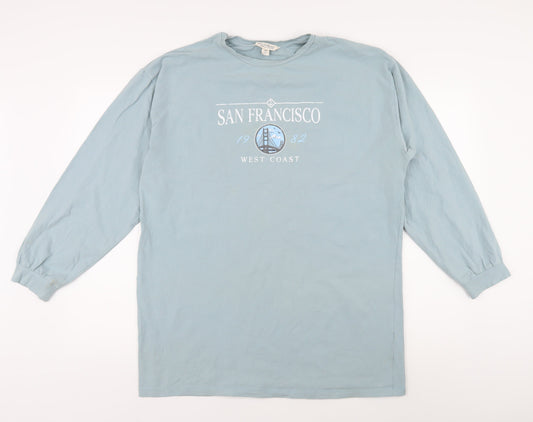 Miss Selfridge Women's Blue Long Sleeve Jersey Top