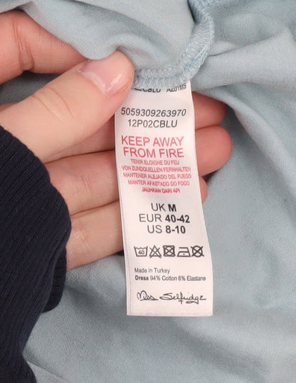 Miss Selfridge Women's Blue Long Sleeve Jersey Top