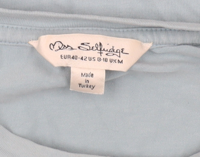 Miss Selfridge Women's Blue Long Sleeve Jersey Top