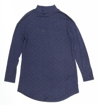 Marks and Spencer Women's Blue Mock Neck Dress Size 8