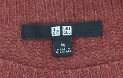 Uniqlo Women's Brown Knit Jumper Dress M 3/4 Sleeve