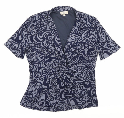 Womens UK Size S CC Blue Wrap Blouse
