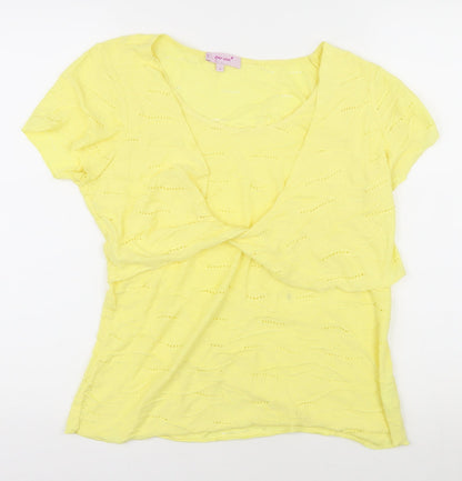 Womens UK Size 14 Marks and Spencer Yellow  T-Shirt