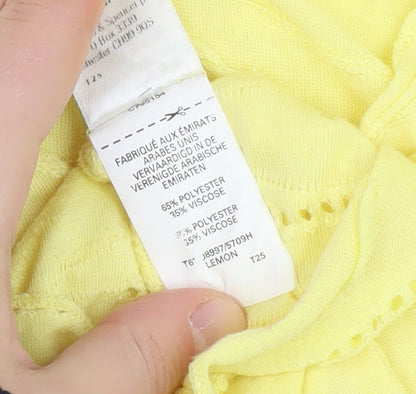 Womens UK Size 14 Marks and Spencer Yellow  T-Shirt