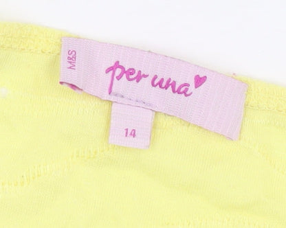 Womens UK Size 14 Marks and Spencer Yellow  T-Shirt