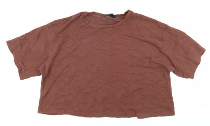 Womens UK Size 24 Wednesday's Girl Brown Basic T-Shirt
