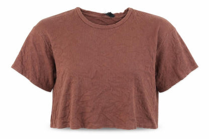 Womens UK Size 24 Wednesday's Girl Brown Basic T-Shirt