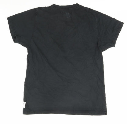 Supremebeing Mens Black Crew Neck T-Shirt M Logo