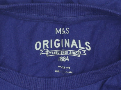 Marks and Spencer Girls Blue Graphic T-Shirt 12-13 Years