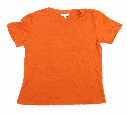 Womens UK Size 10 Warehouse Orange Basic T-Shirt